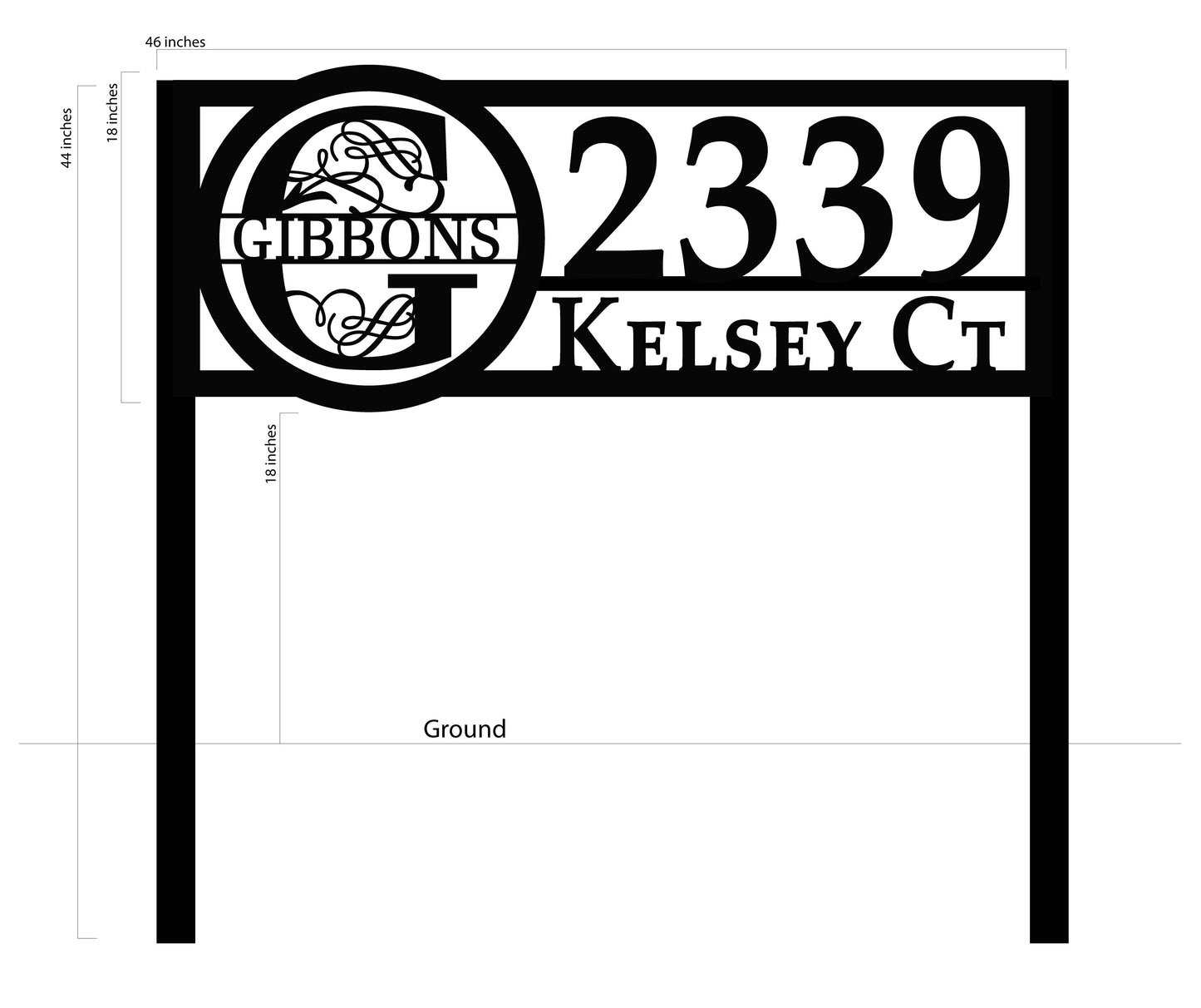 Large Address Sign with LEDS