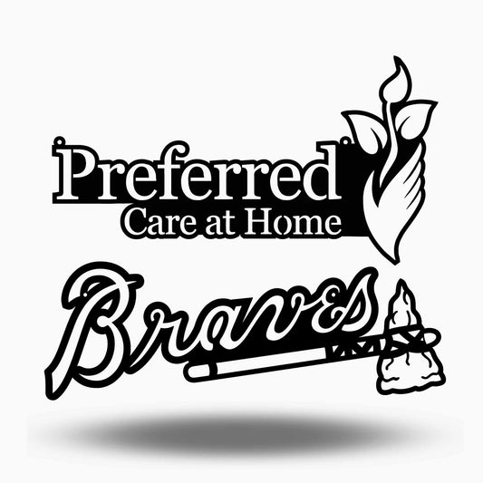 Custom Preferred Care at Home Logo Sign and Baseball sign