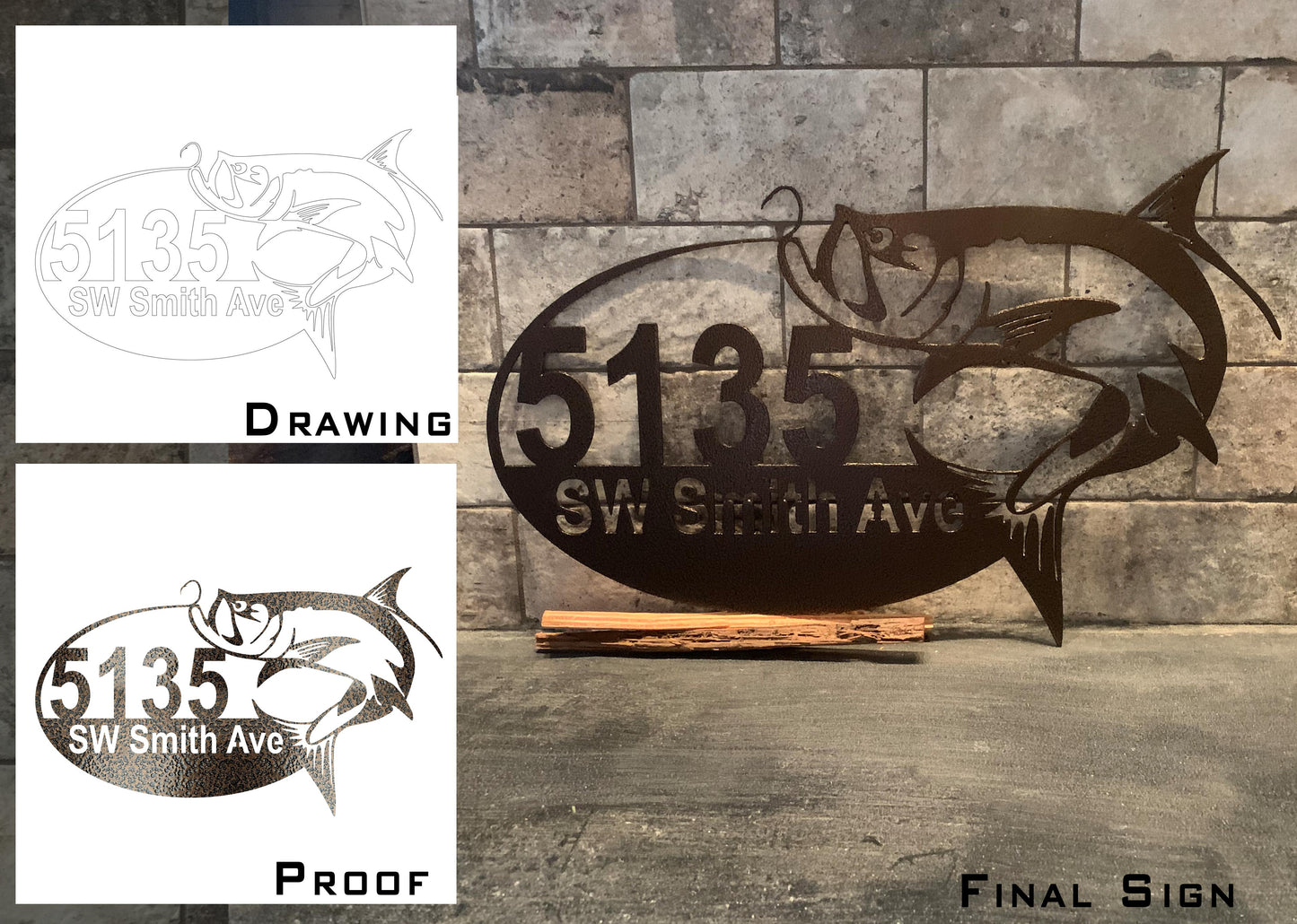 Custom Metal Tarpon Address Sign