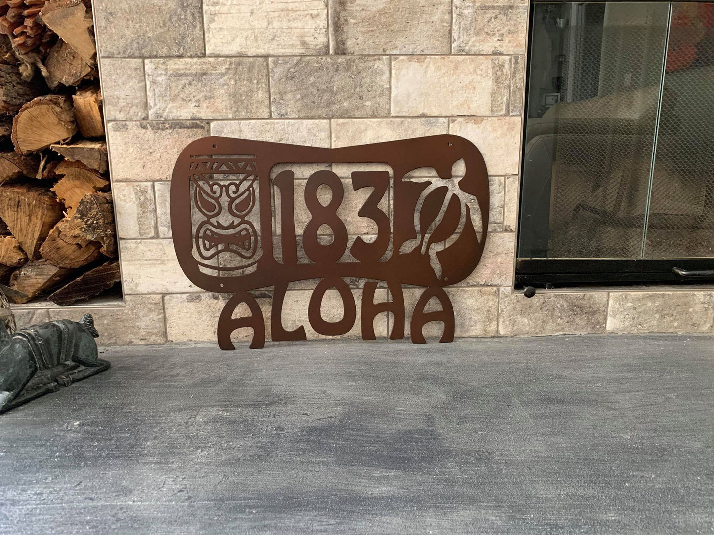 Custom Metal Hawaiian Aloha Address Sign