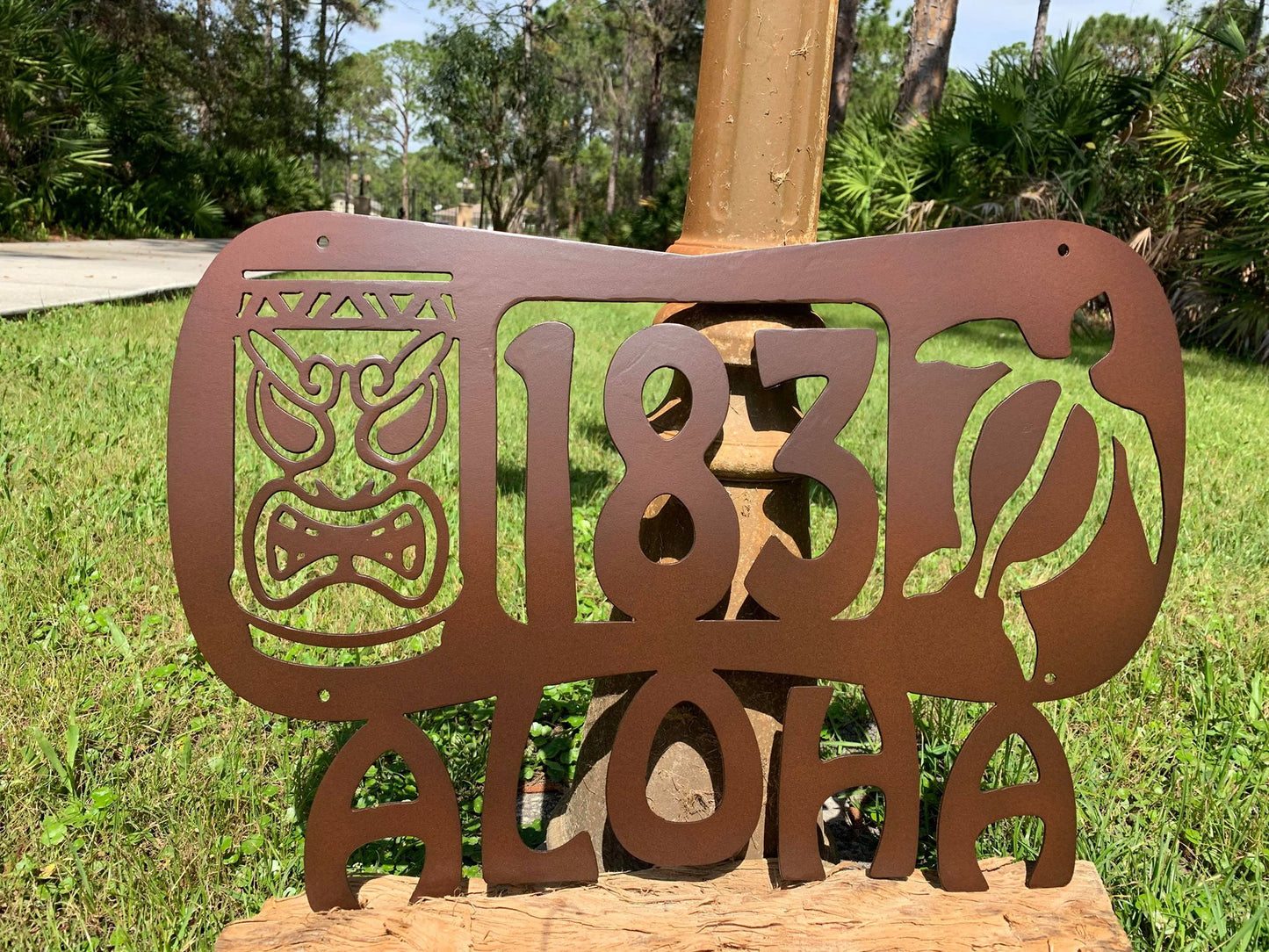 Custom Metal Hawaiian Aloha Address Sign