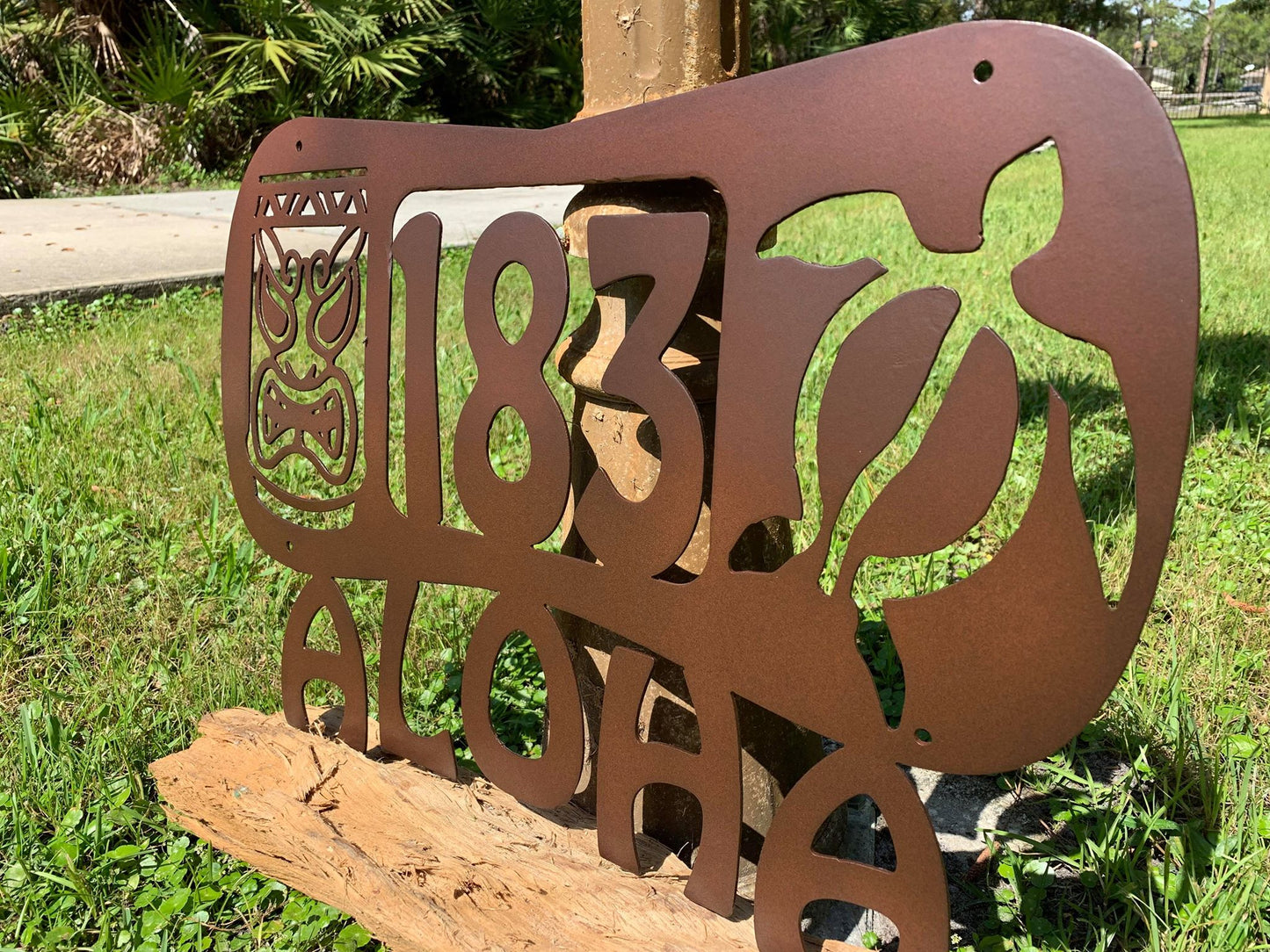 Custom Metal Hawaiian Aloha Address Sign