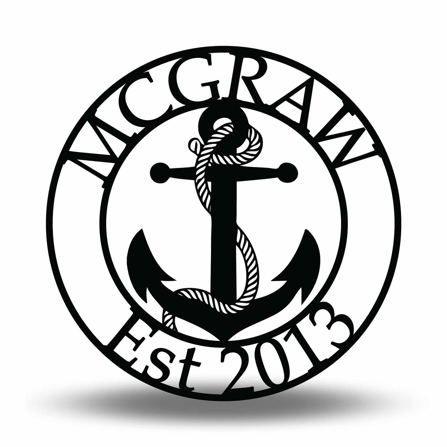 Custom Metal Anchor Name and Establish Year Sign