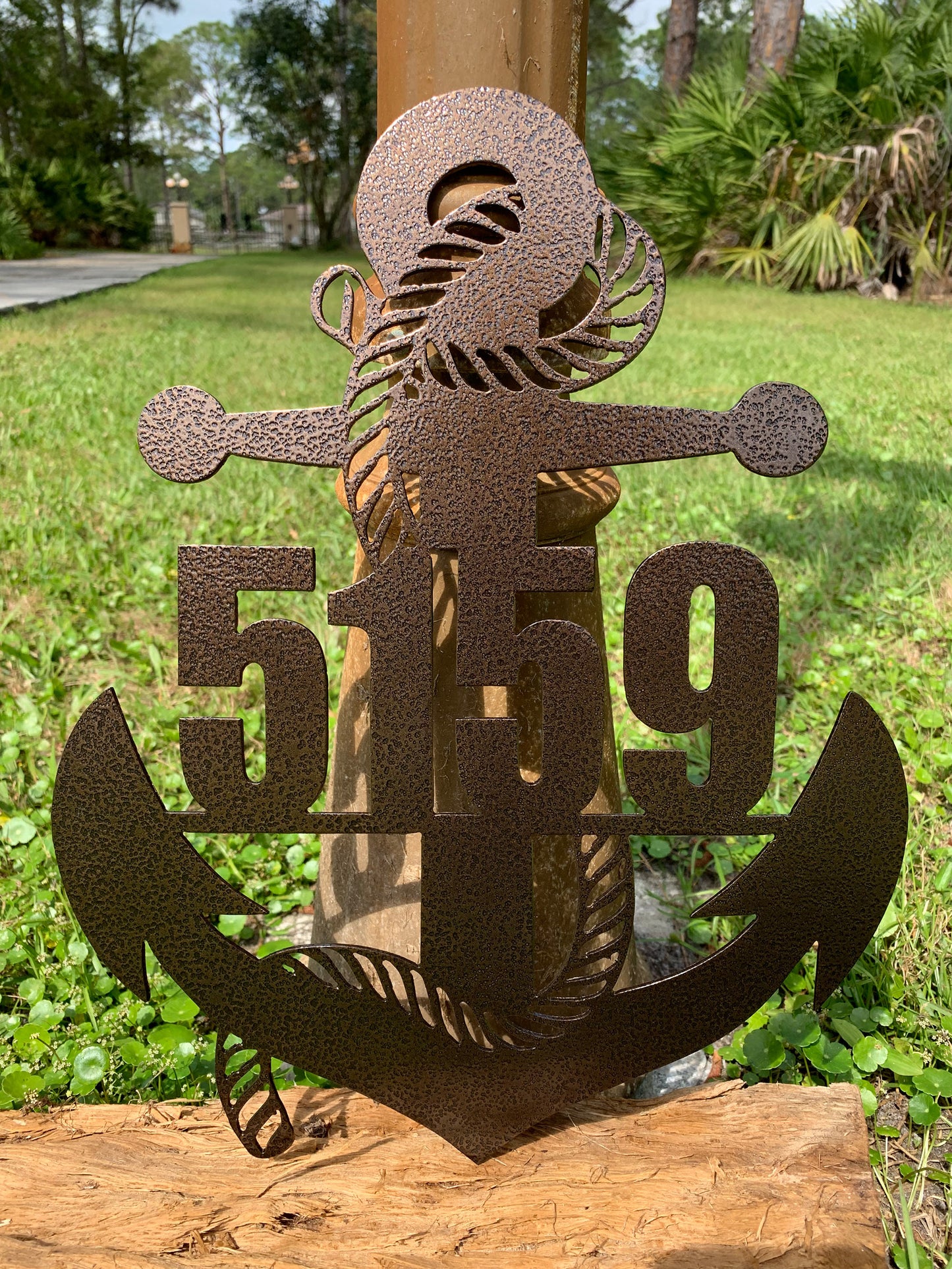Custom Vertical Anchor Metal Address Sign (Street Numbers Only)