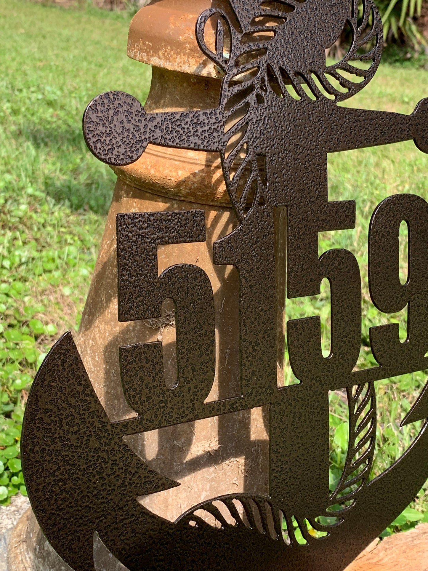 Custom Vertical Anchor Metal Address Sign (Street Numbers Only)