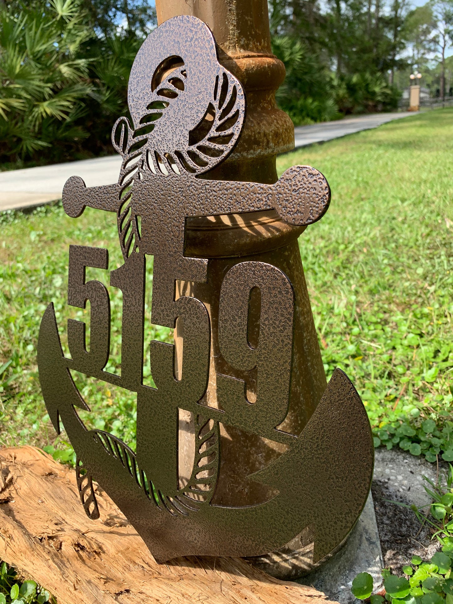 Custom Vertical Anchor Metal Address Sign (Street Numbers Only)