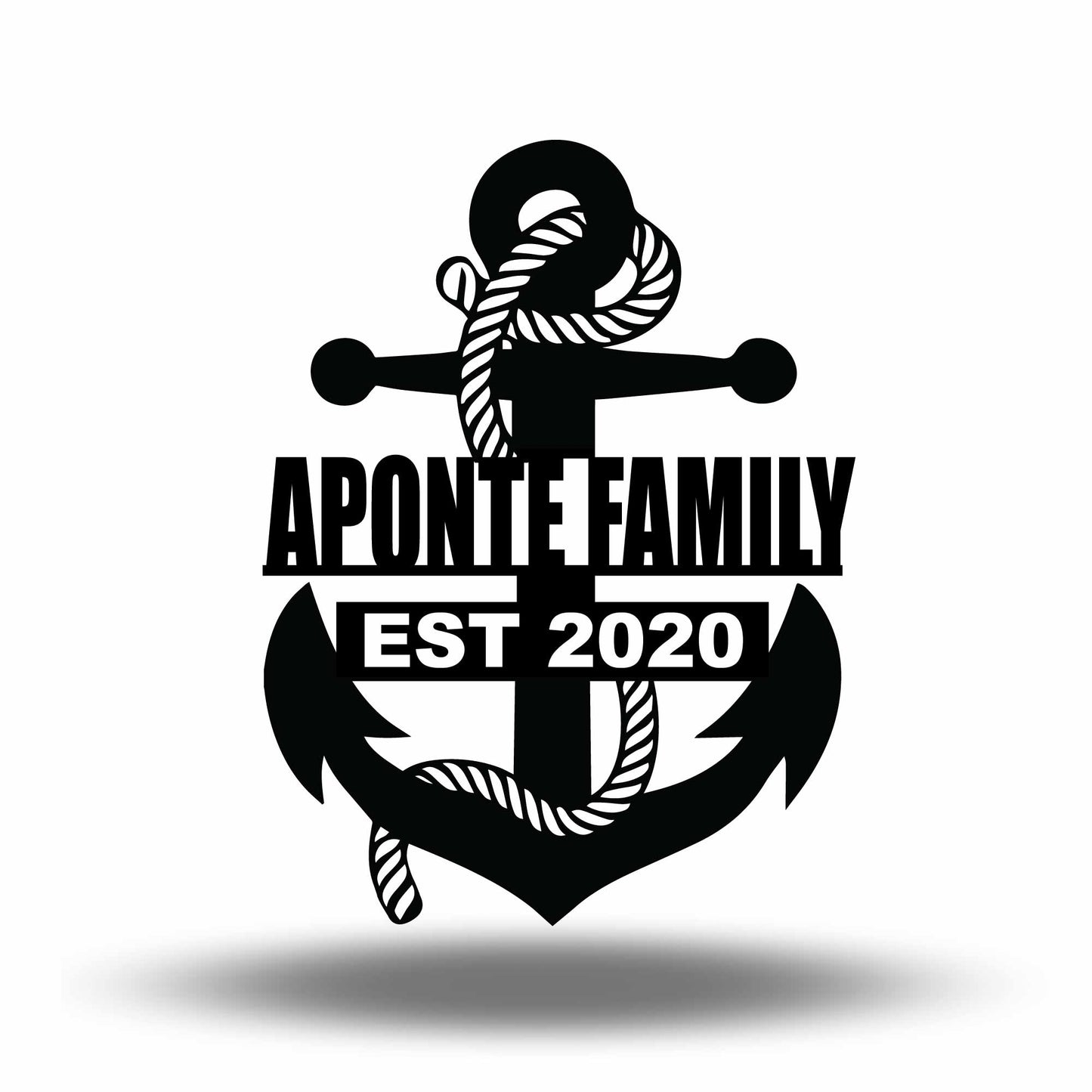 Custom Vertical Small Anchor Metal Name and Establish Year Sign