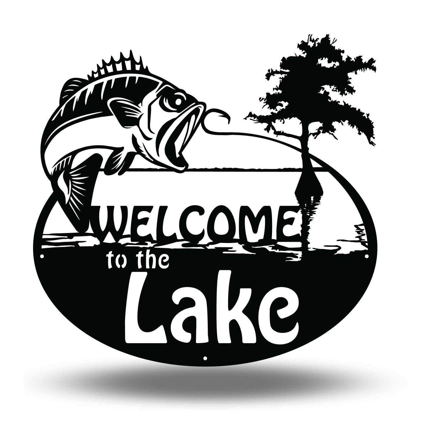 Custom Metal Bass Cypress Welcome Name Sign