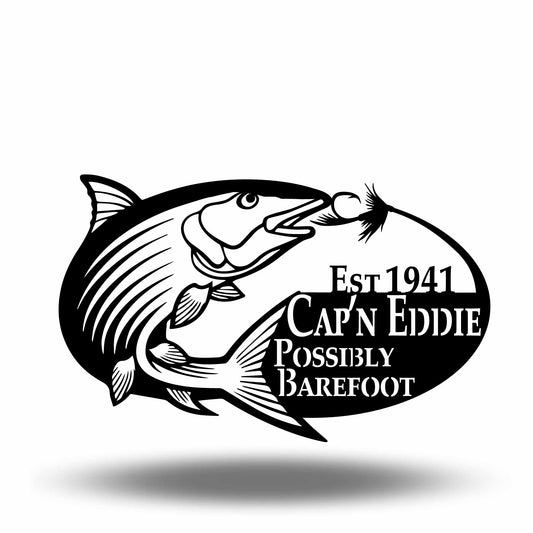 Custom Metal Bonefish Name and Establish Year Sign