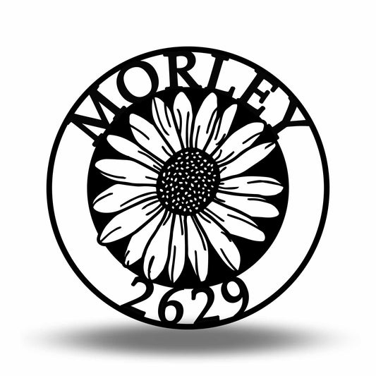 Custom Metal Daisy Flower Address Sign