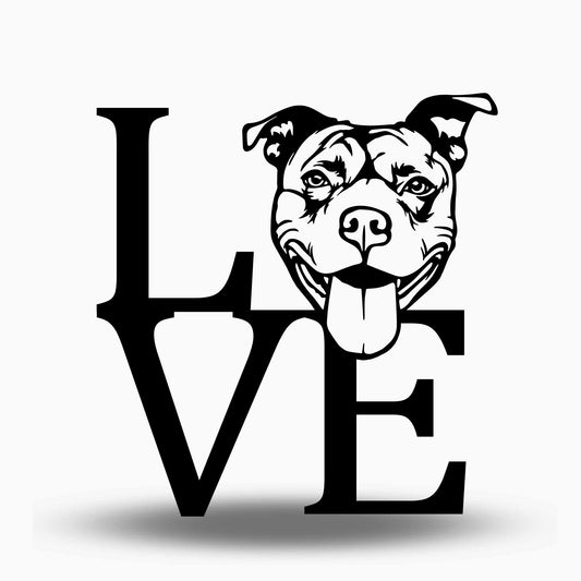 Metal Pitbull Love Sign