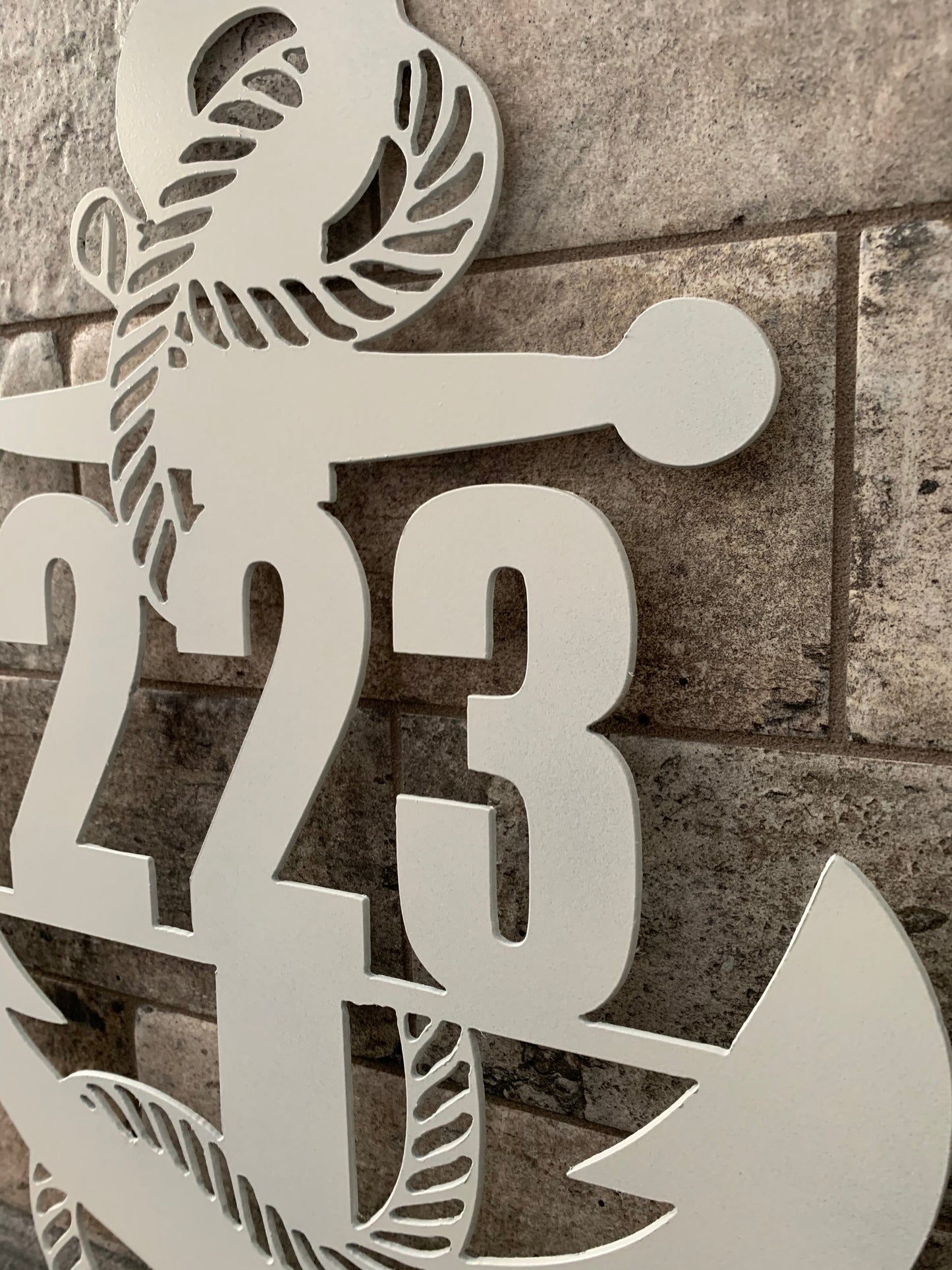 Custom Vertical Anchor Metal Address Sign with Last Name