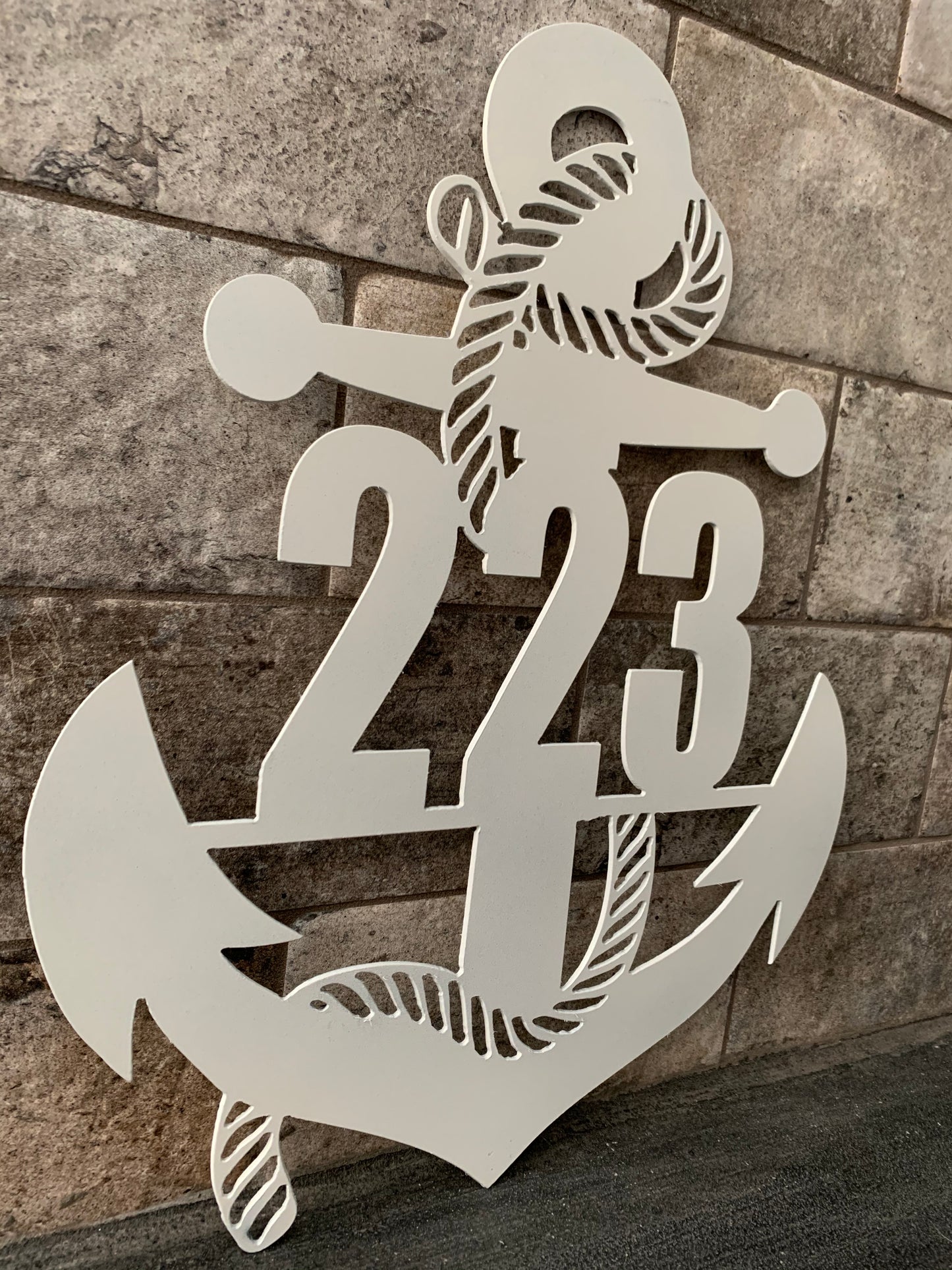 Custom Vertical Anchor Metal Address Sign (Street Numbers Only)