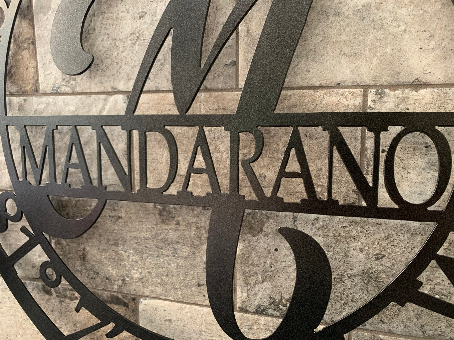 Custom Metal Coordinates Last Name Sign