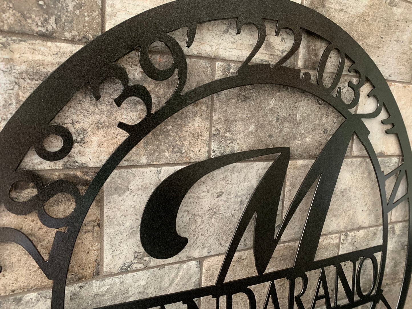Custom Metal Coordinates Last Name Sign