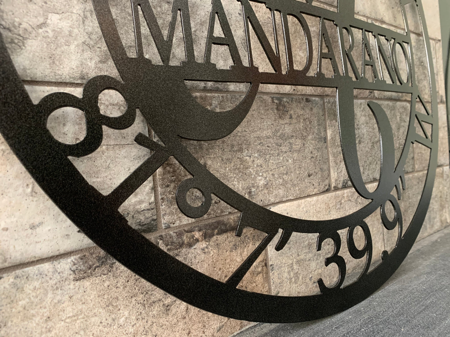 Custom Metal Coordinates Last Name Sign