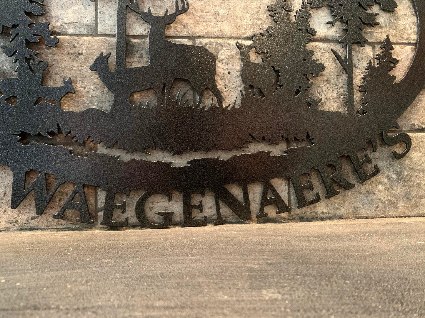 Custom Deer in the Woods Metal Family Name Property Sign