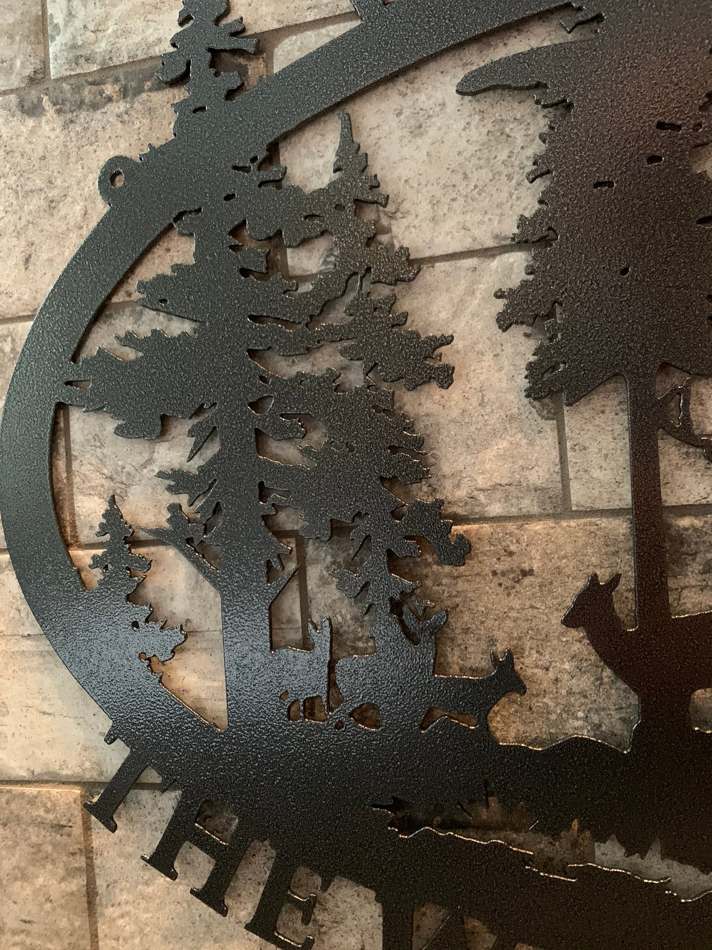 Custom Deer in the Woods Metal Family Name Property Sign