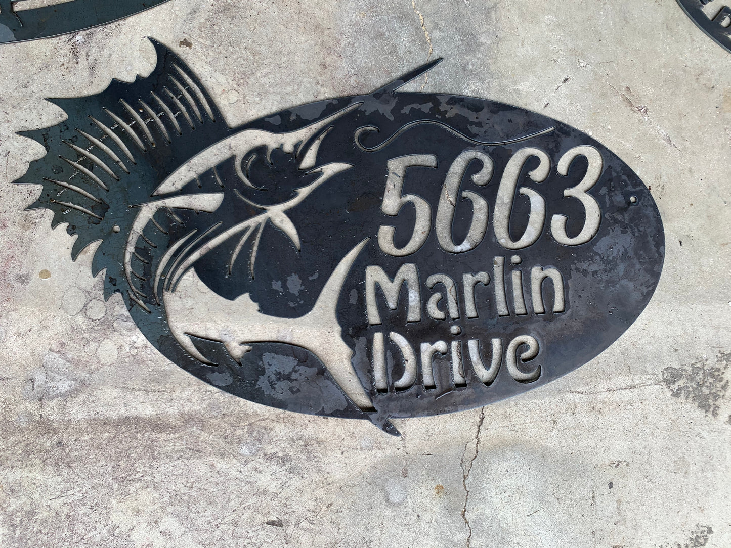 Custom Metal Sailfish Address Sign