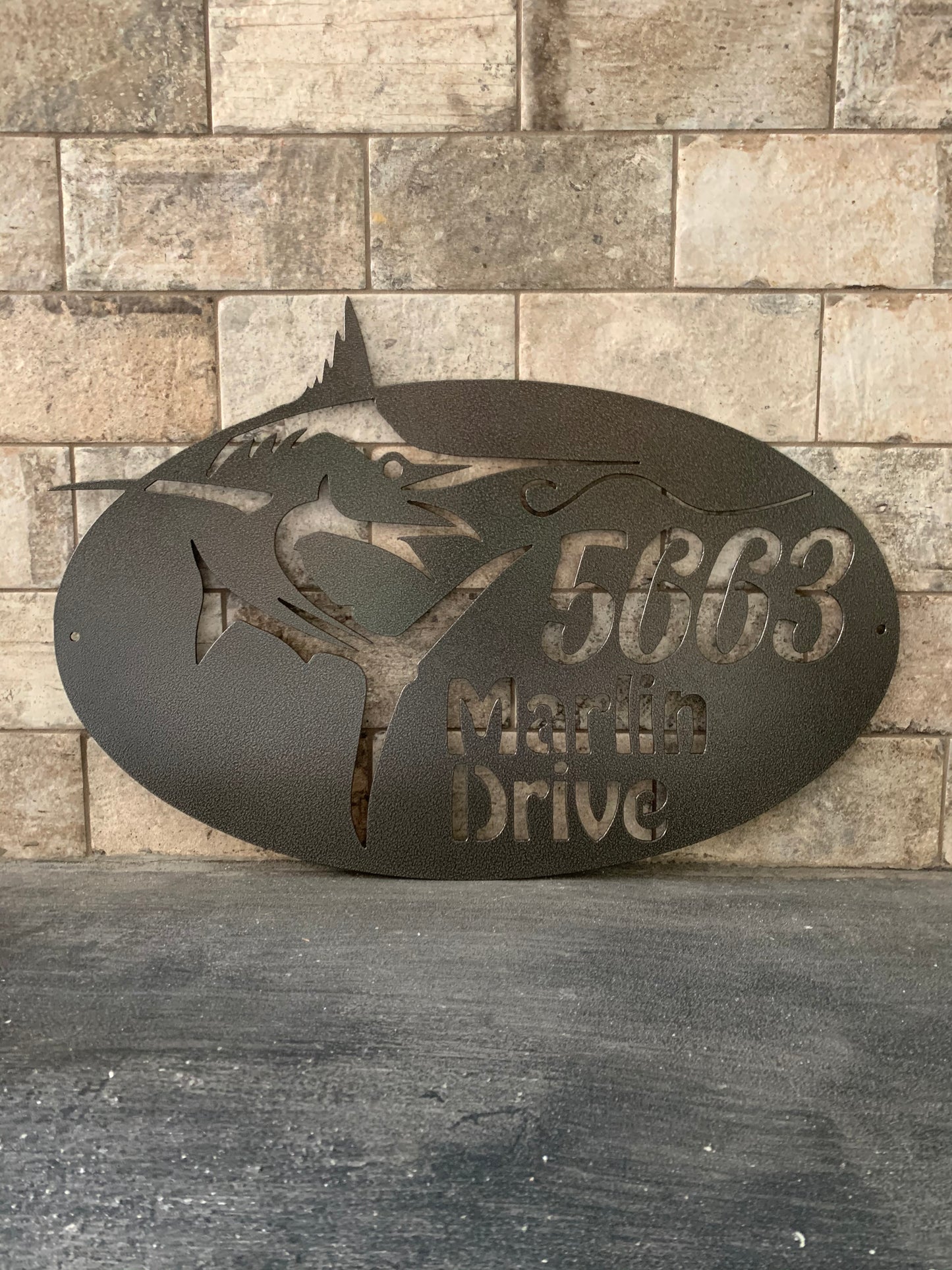 Custom Metal Sailfish Address Sign