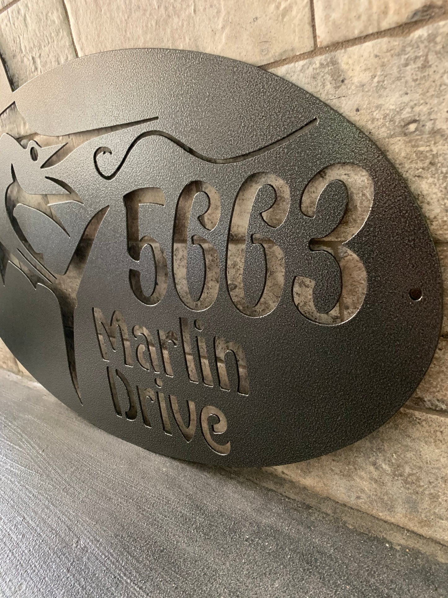 Custom Metal Sailfish Address Sign