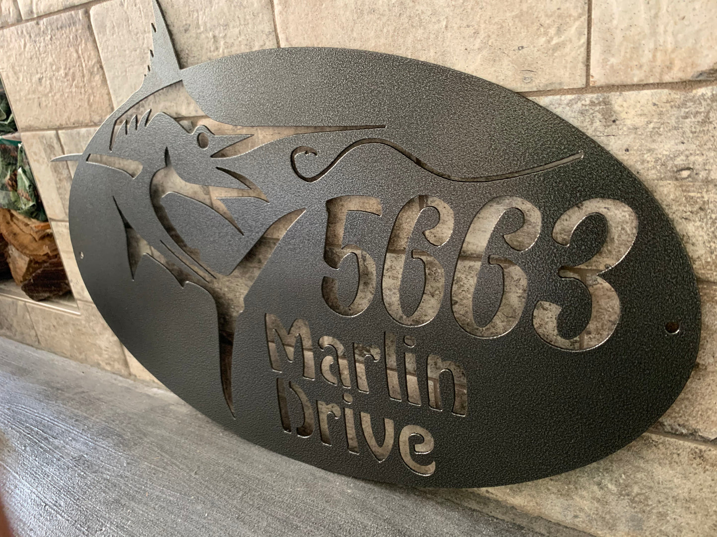 Custom Metal Sailfish Address Sign