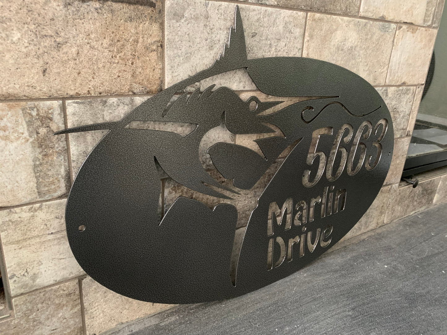 Custom Metal Sailfish Address Sign