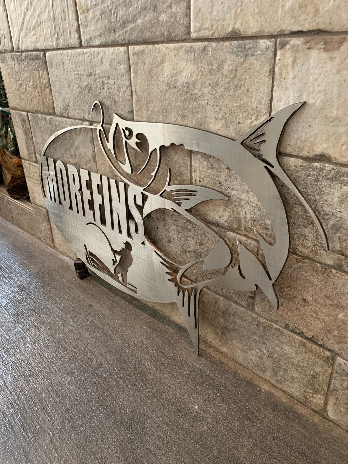 Custom Metal Tarpon Name and Establish Year Sign