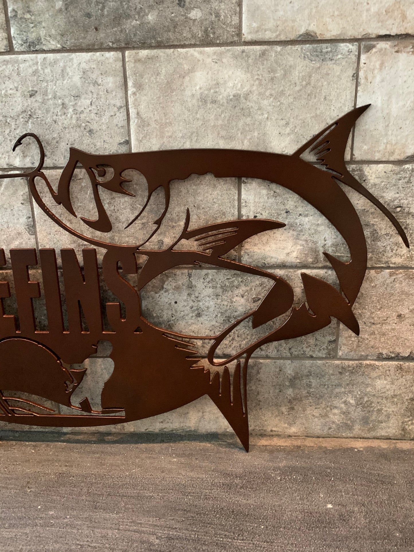 Custom Metal Tarpon Name and Establish Year Sign