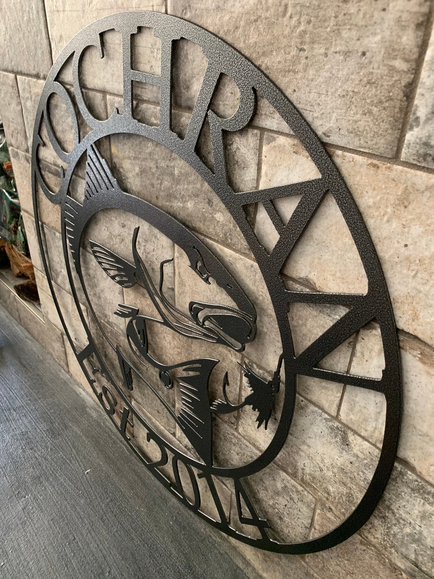Custom Metal Sailfish Round Name and Establish Year Sign