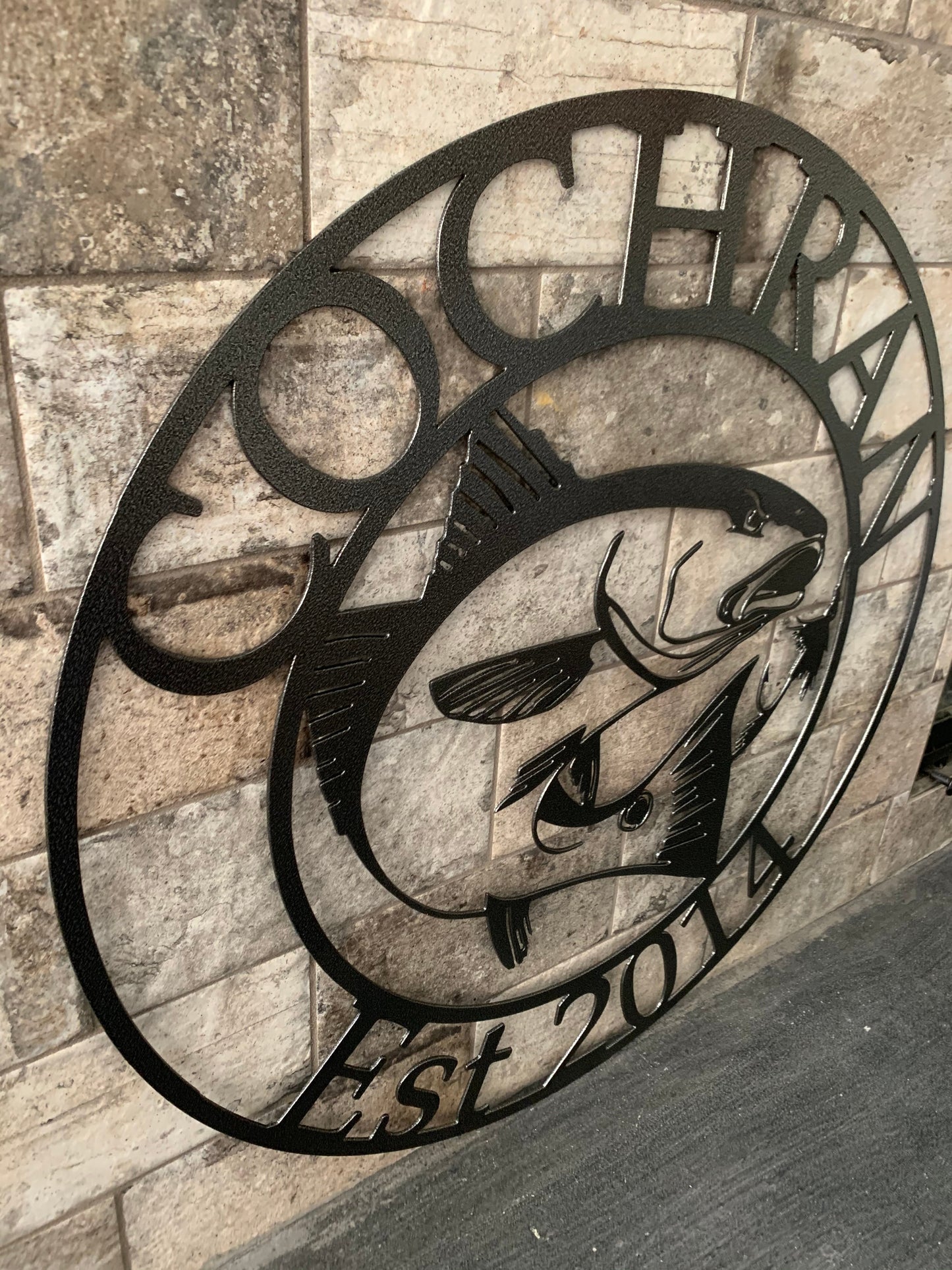Custom Metal Sailfish Round Name and Establish Year Sign