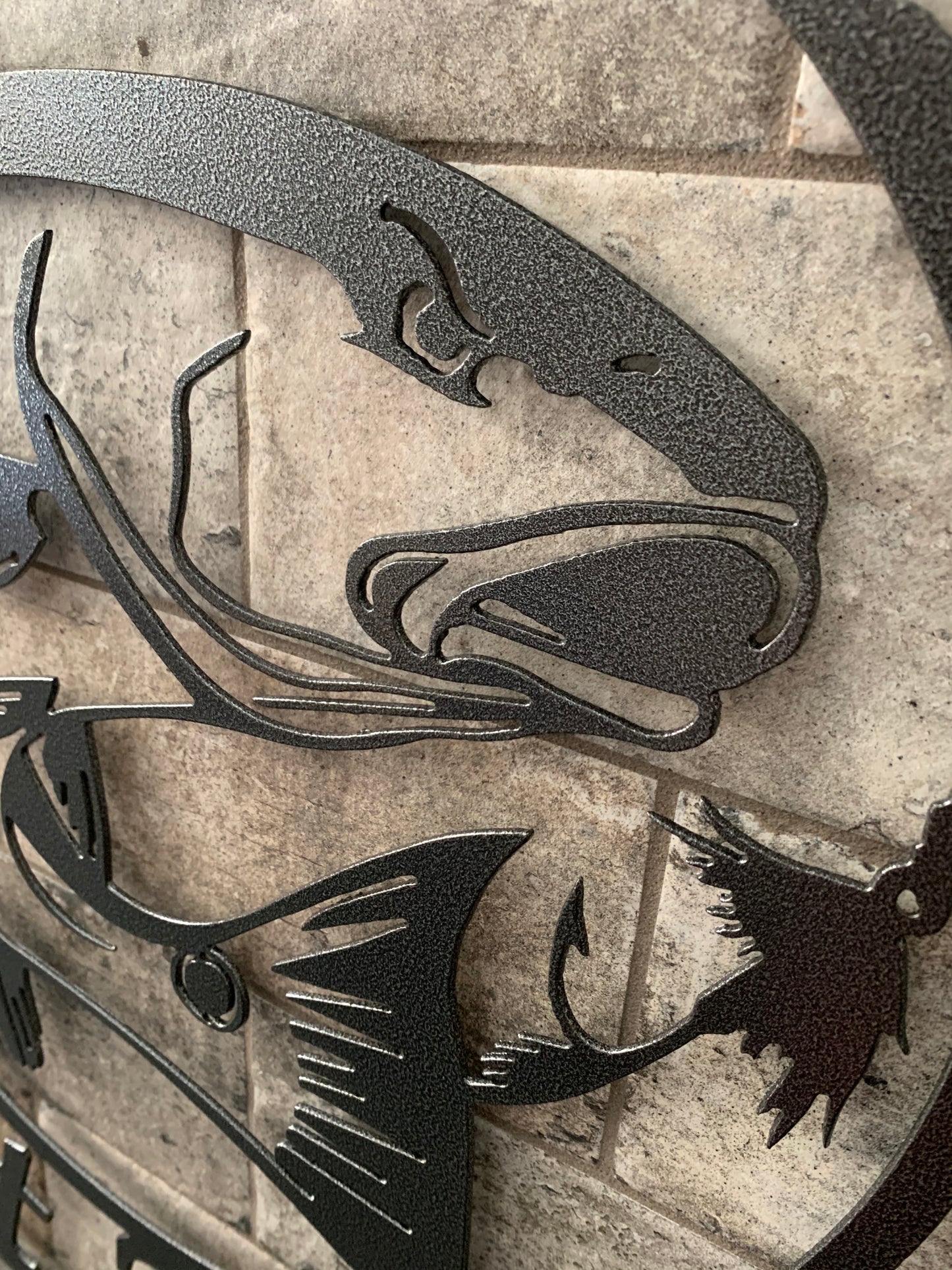 Custom Metal Redfish Round Name and Establish Year Sign