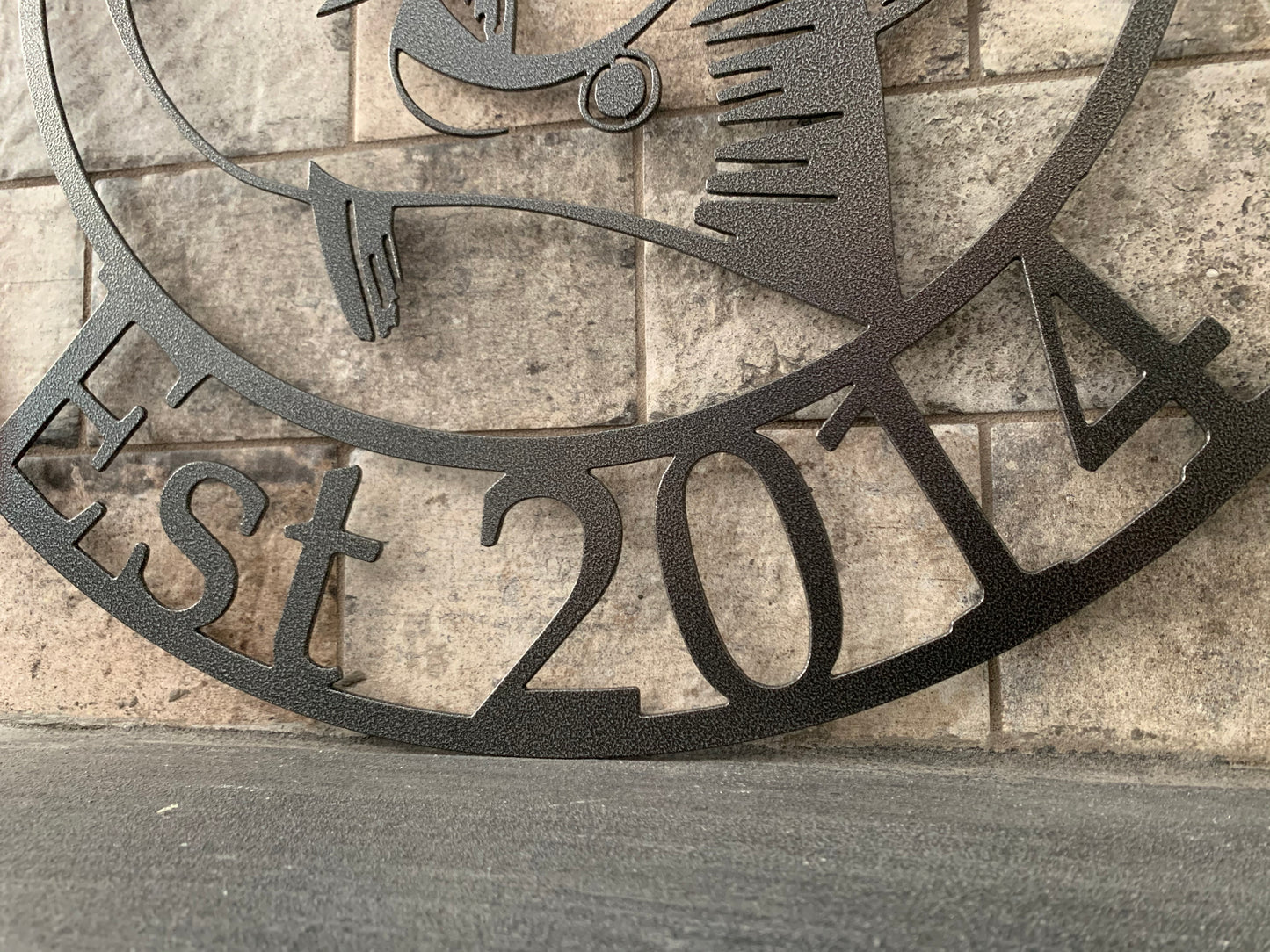 Custom Metal Redfish Round Name and Establish Year Sign