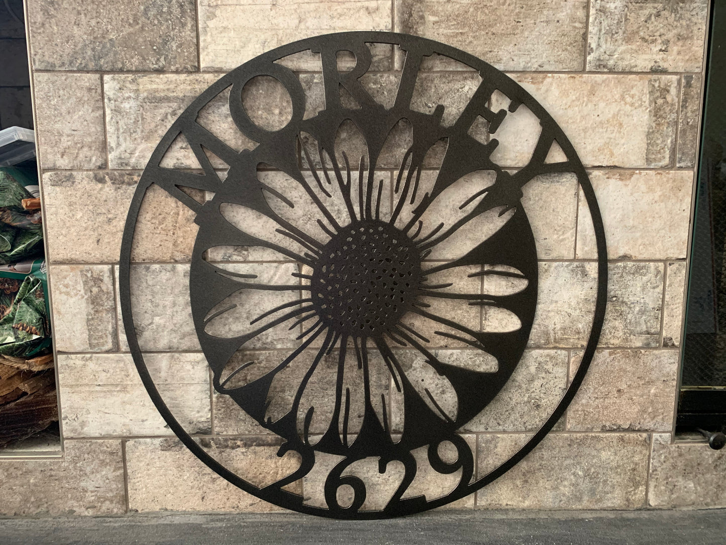 Custom Metal Daisy Flower Address Sign