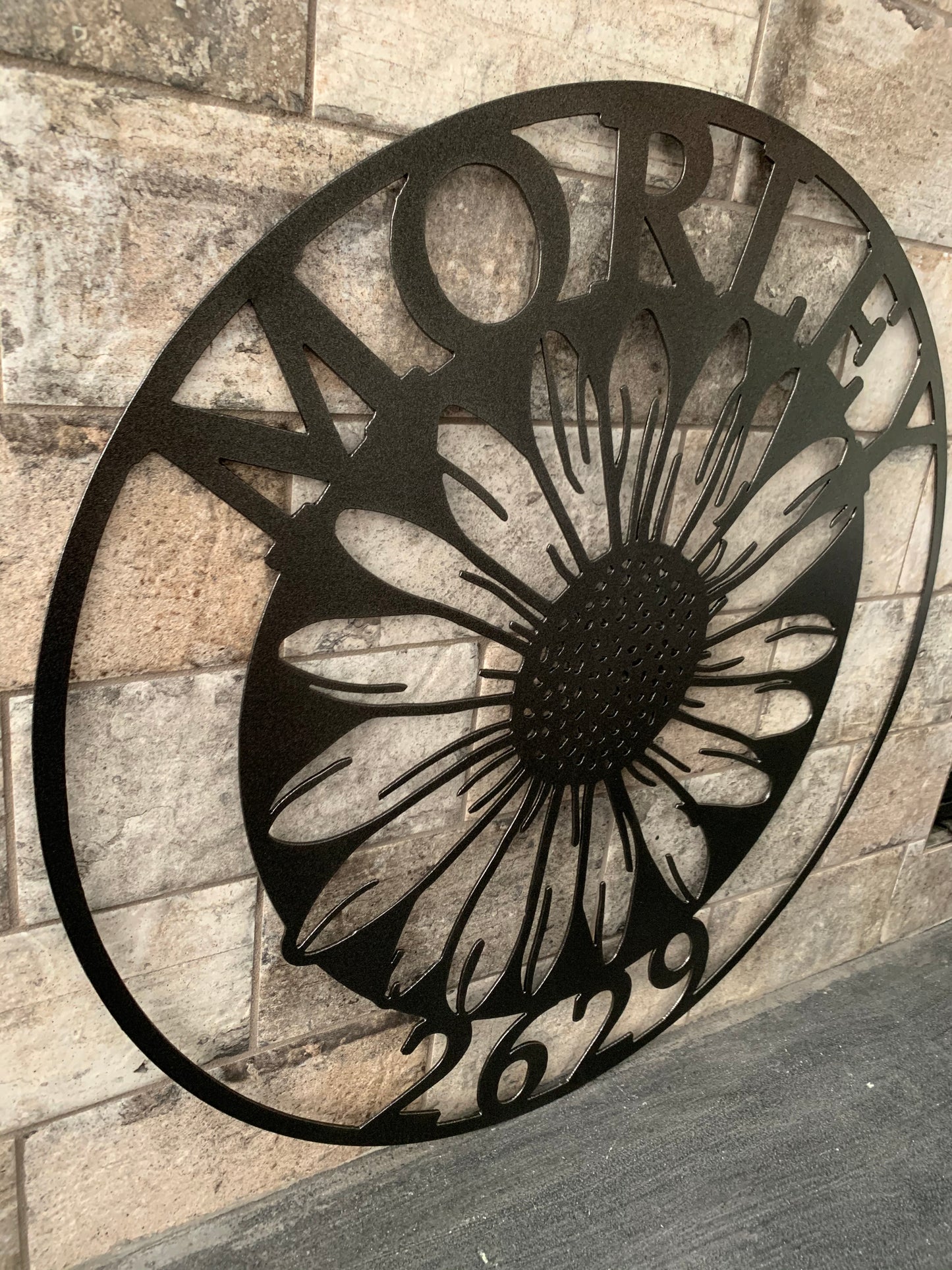 Custom Metal Daisy Flower Address Sign