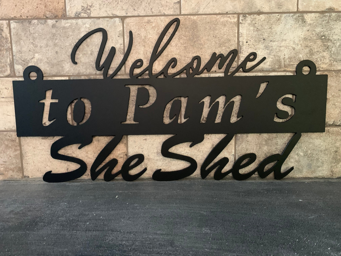 Custom Circle She Shed Name Sign