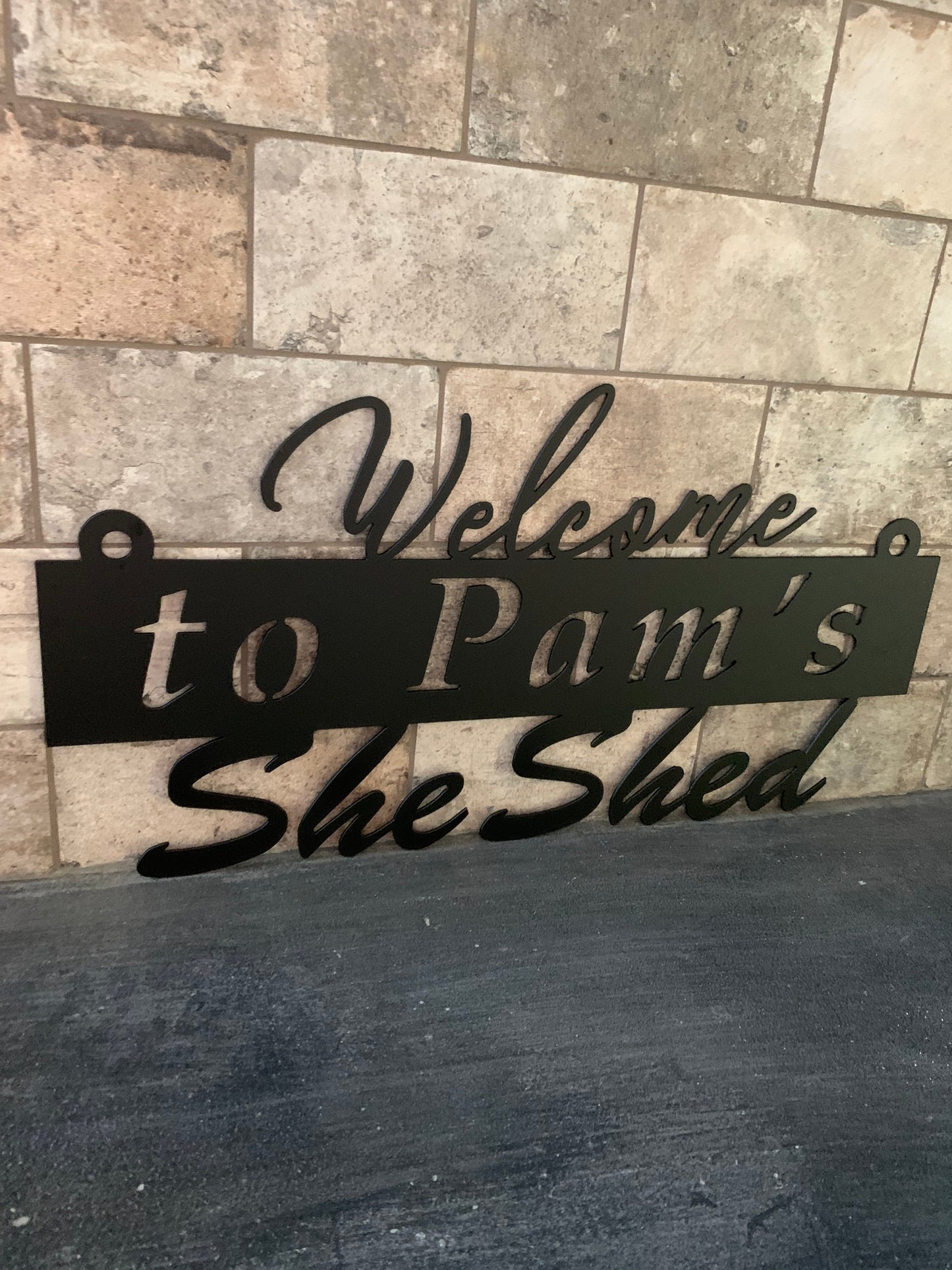 Custom Circle She Shed Name Sign
