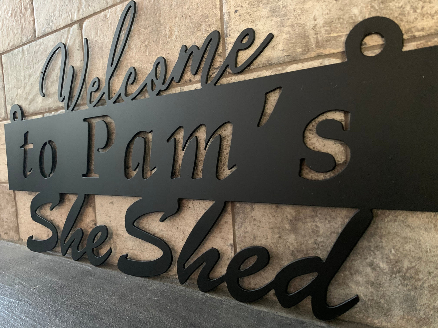 Custom Circle She Shed Name Sign