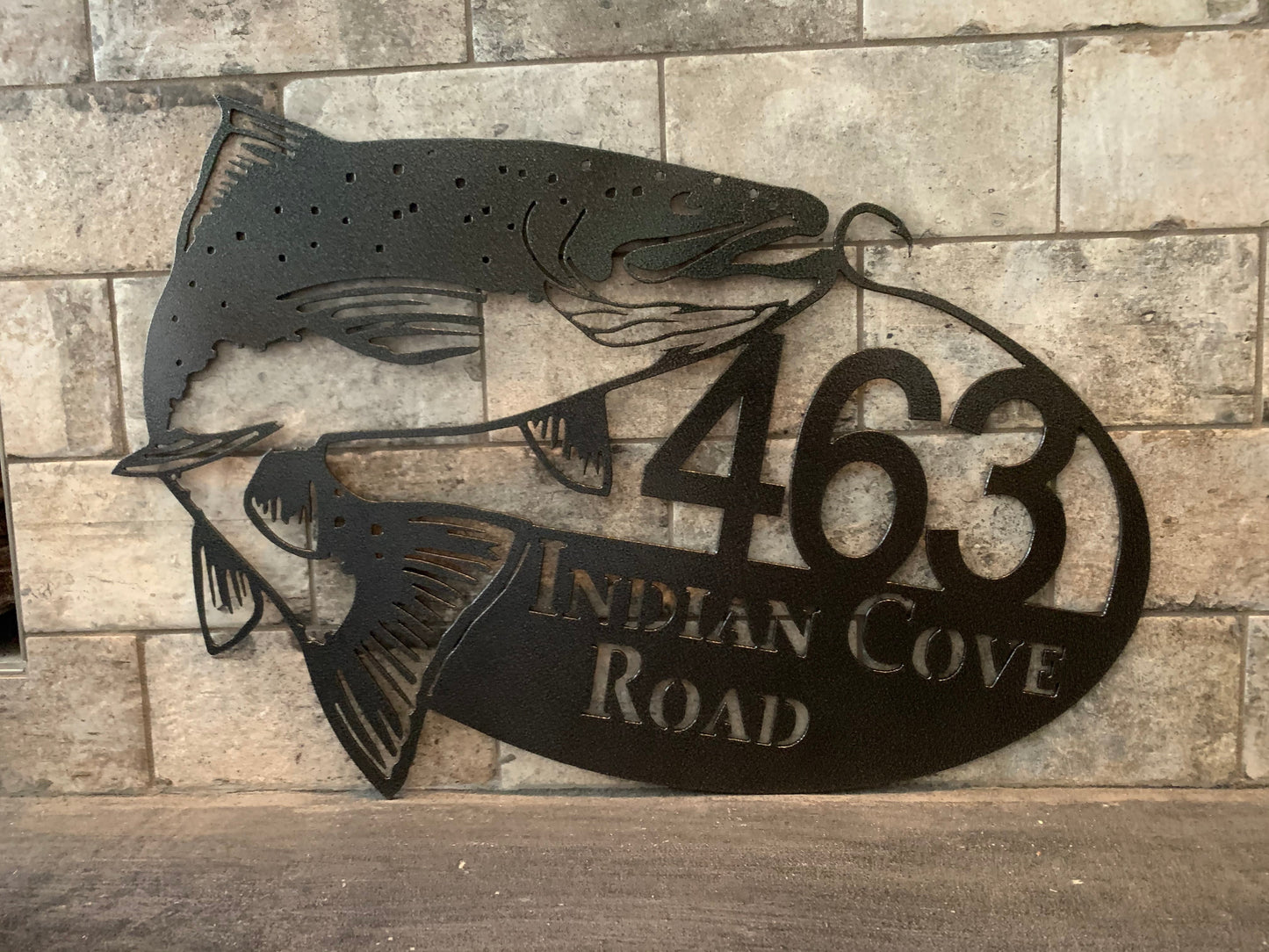 Custom Metal Salmon Name Sign