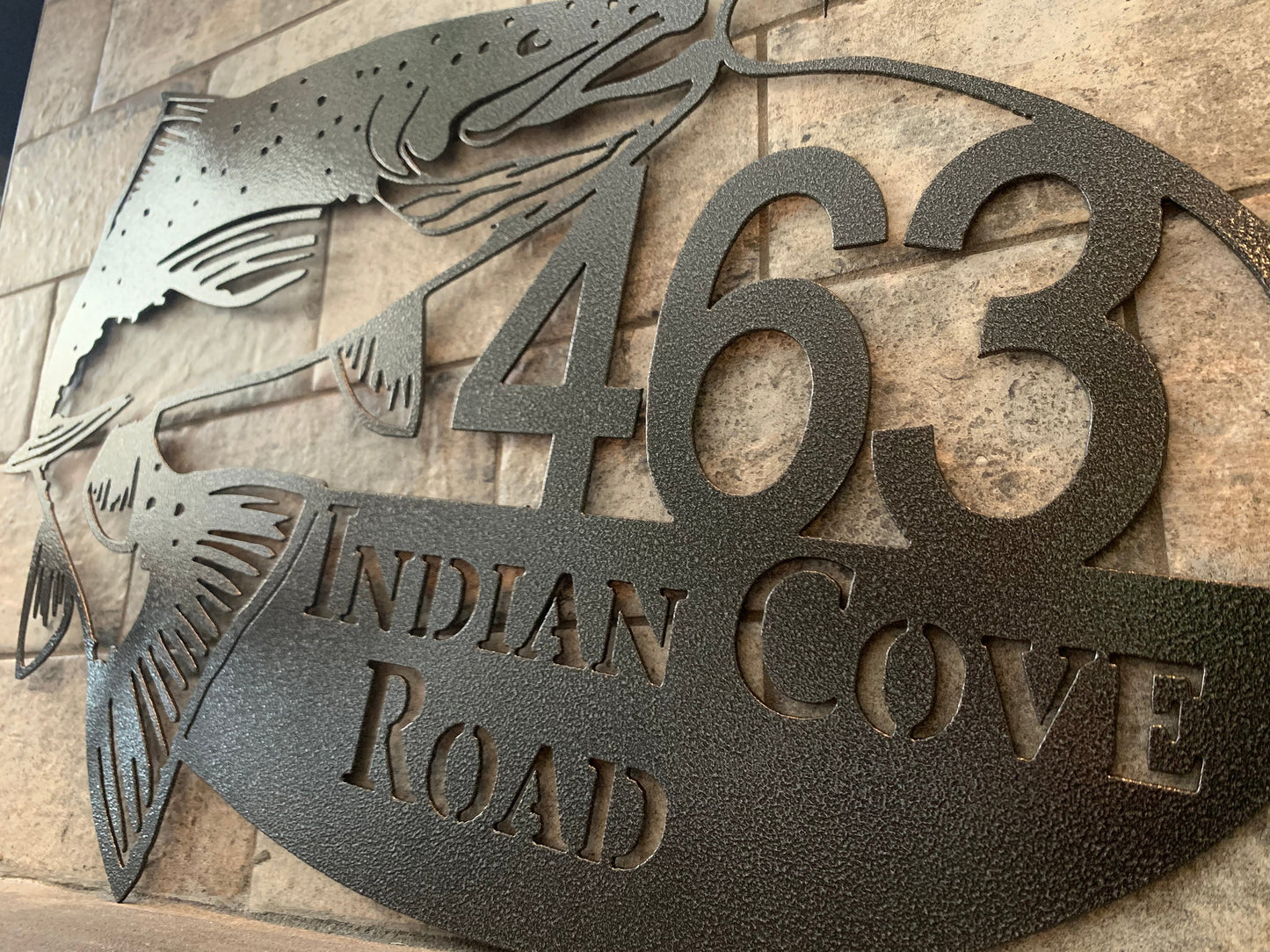 Custom Metal Salmon Name Sign