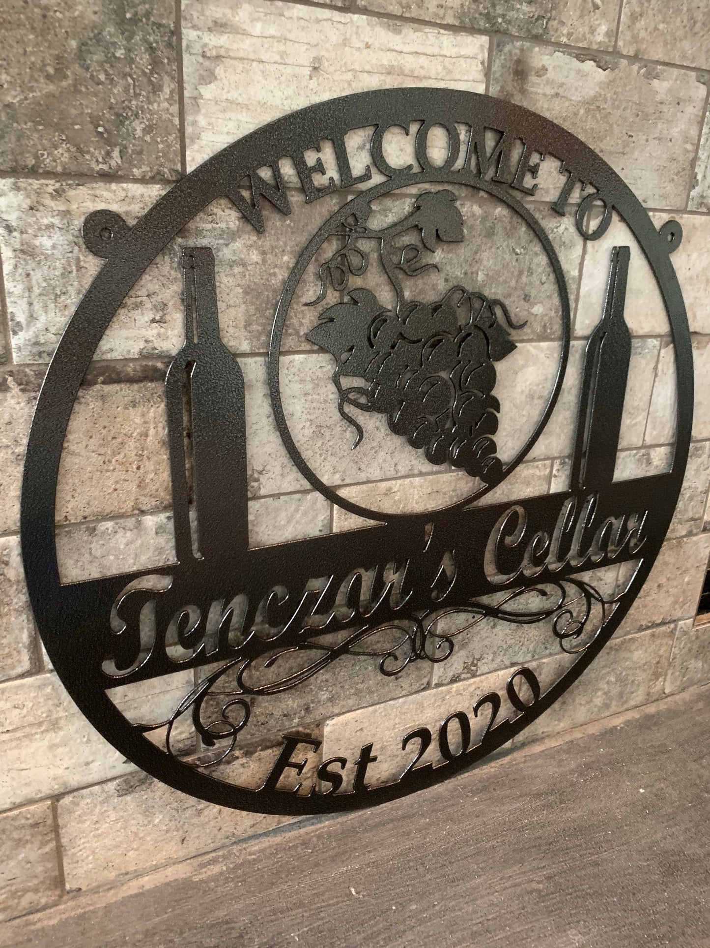 Custom Meal Our Vineyard Last Name Establish Year sign