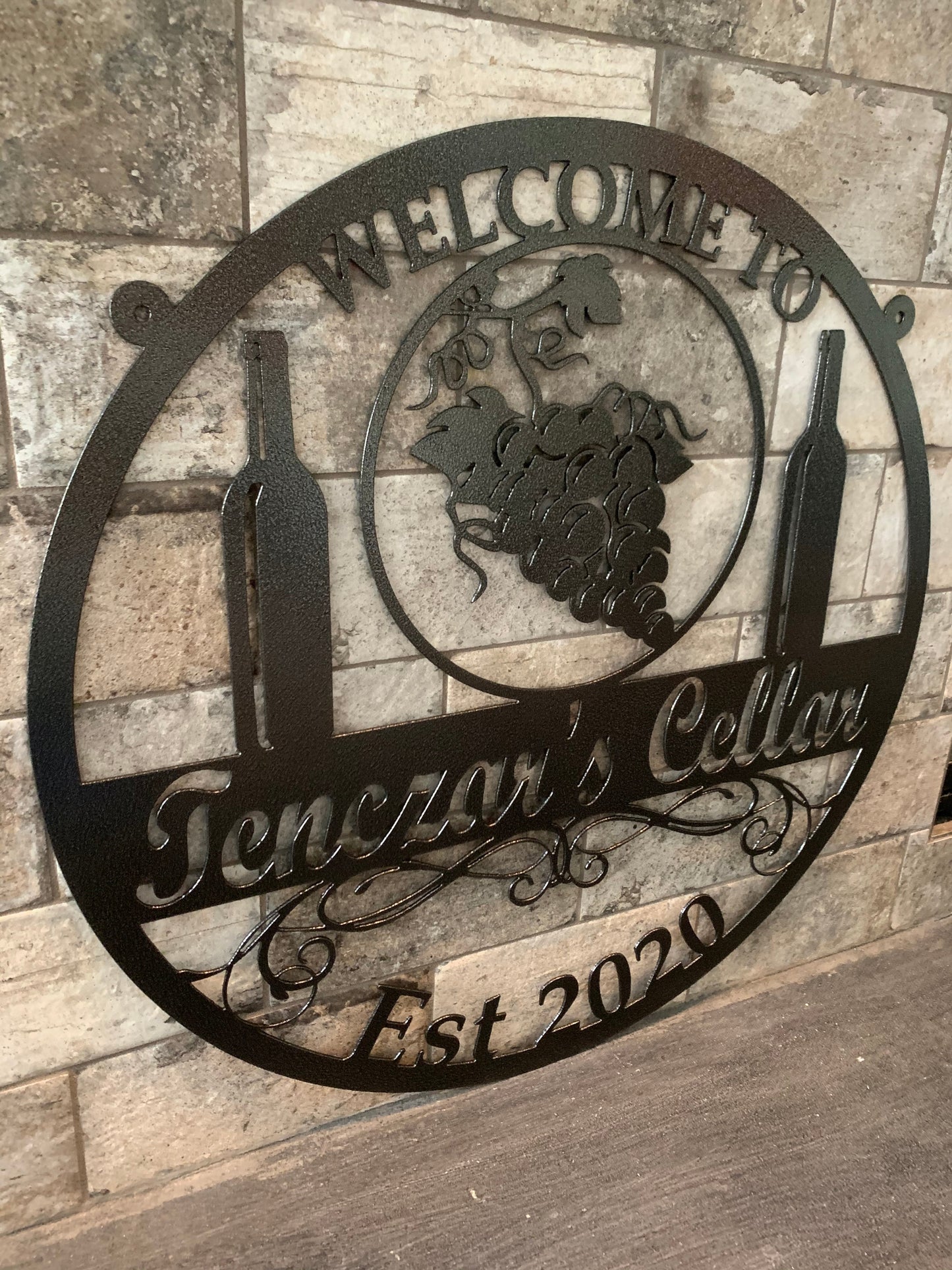 Custom Meal Our Vineyard Last Name Establish Year sign