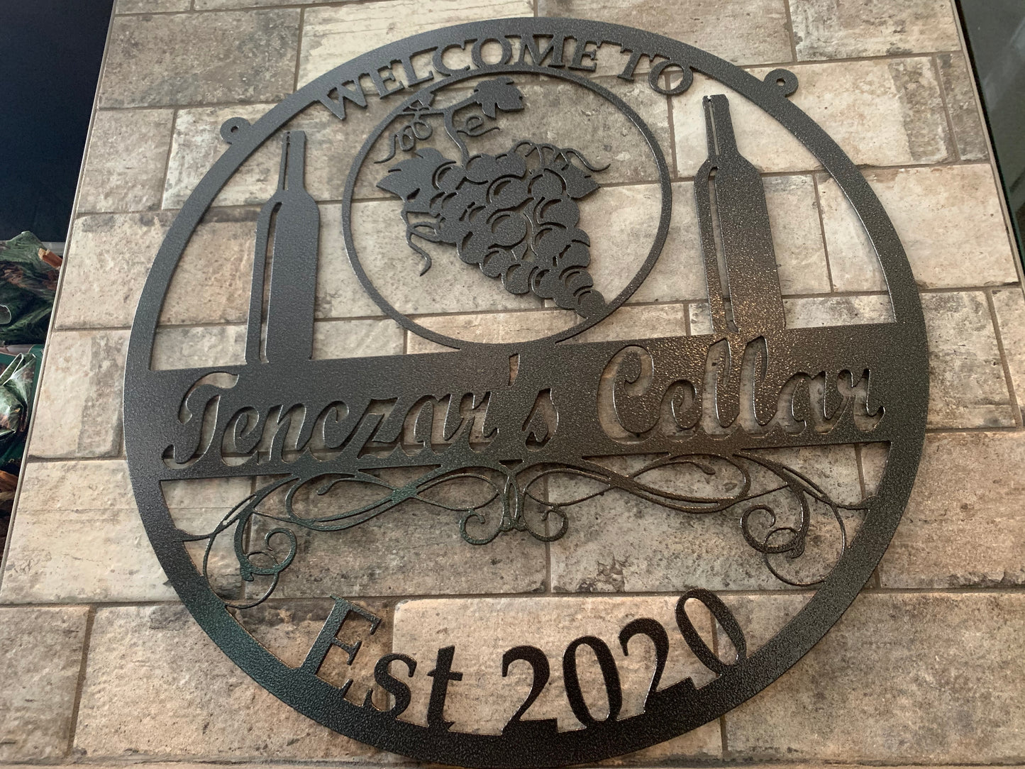Custom Meal Our Vineyard Last Name Establish Year sign