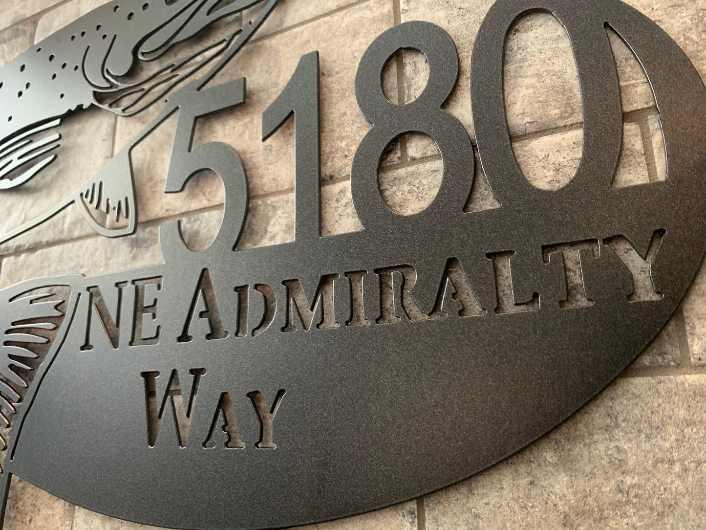 Custom Metal Salmon Address Sign