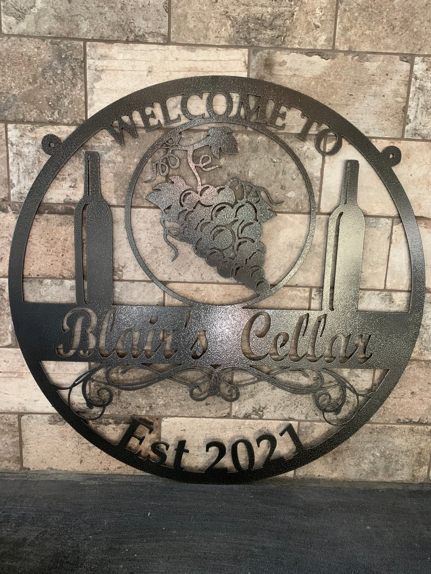 Custom Meal Our Vineyard Last Name Establish Year sign