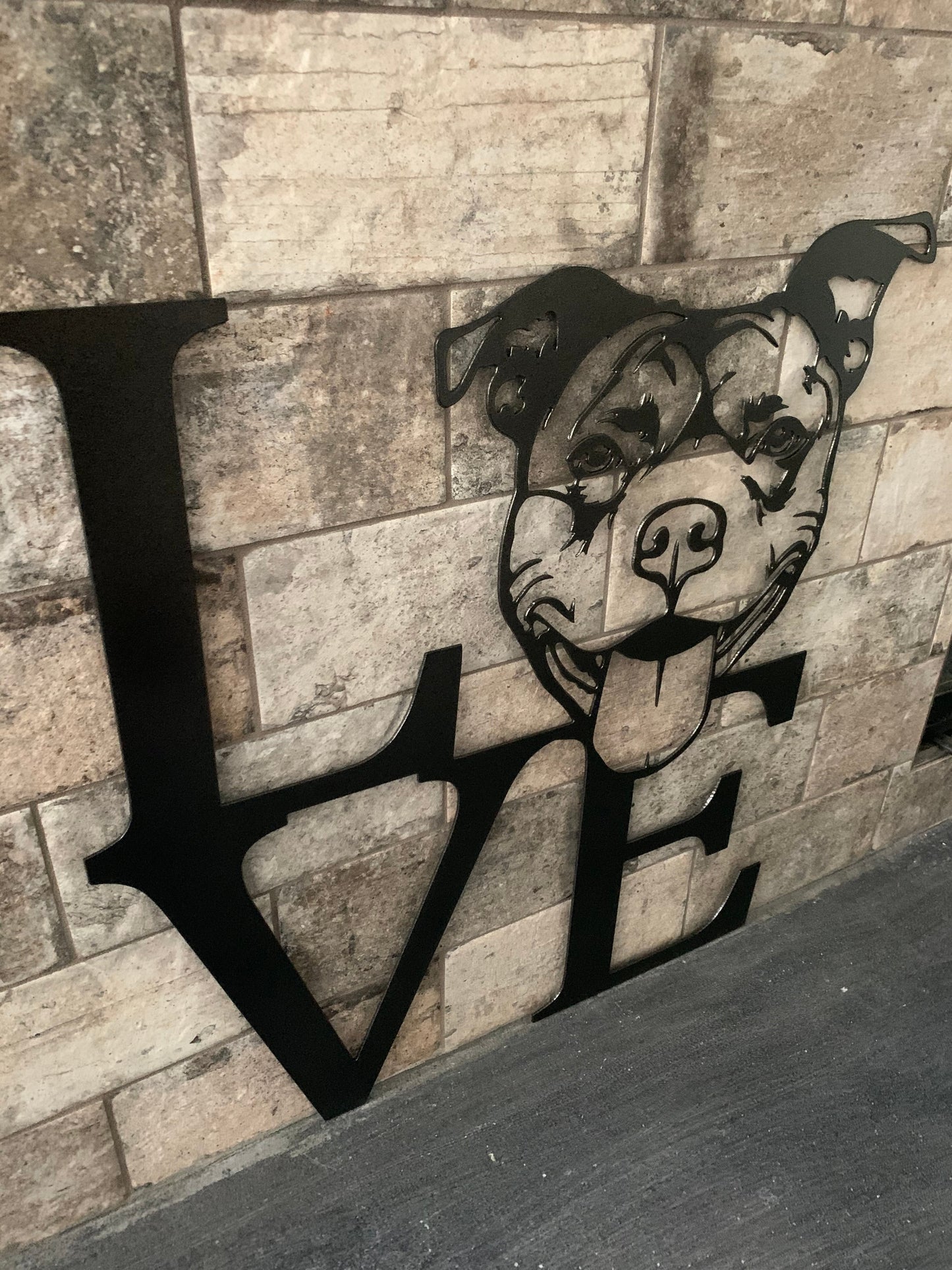 Metal Golden Retriever Love Sign