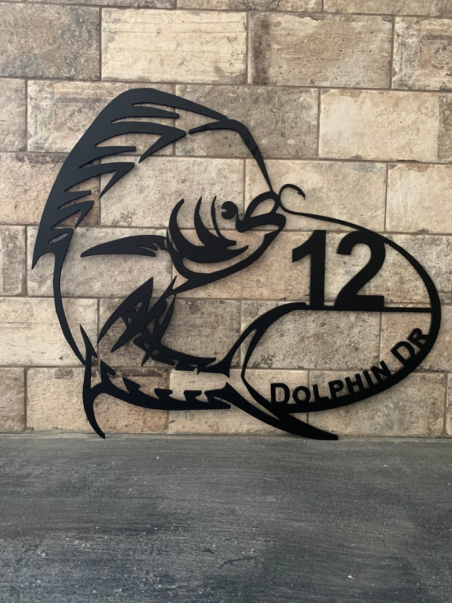 Custom Metal Mahi Mahi Address Sign