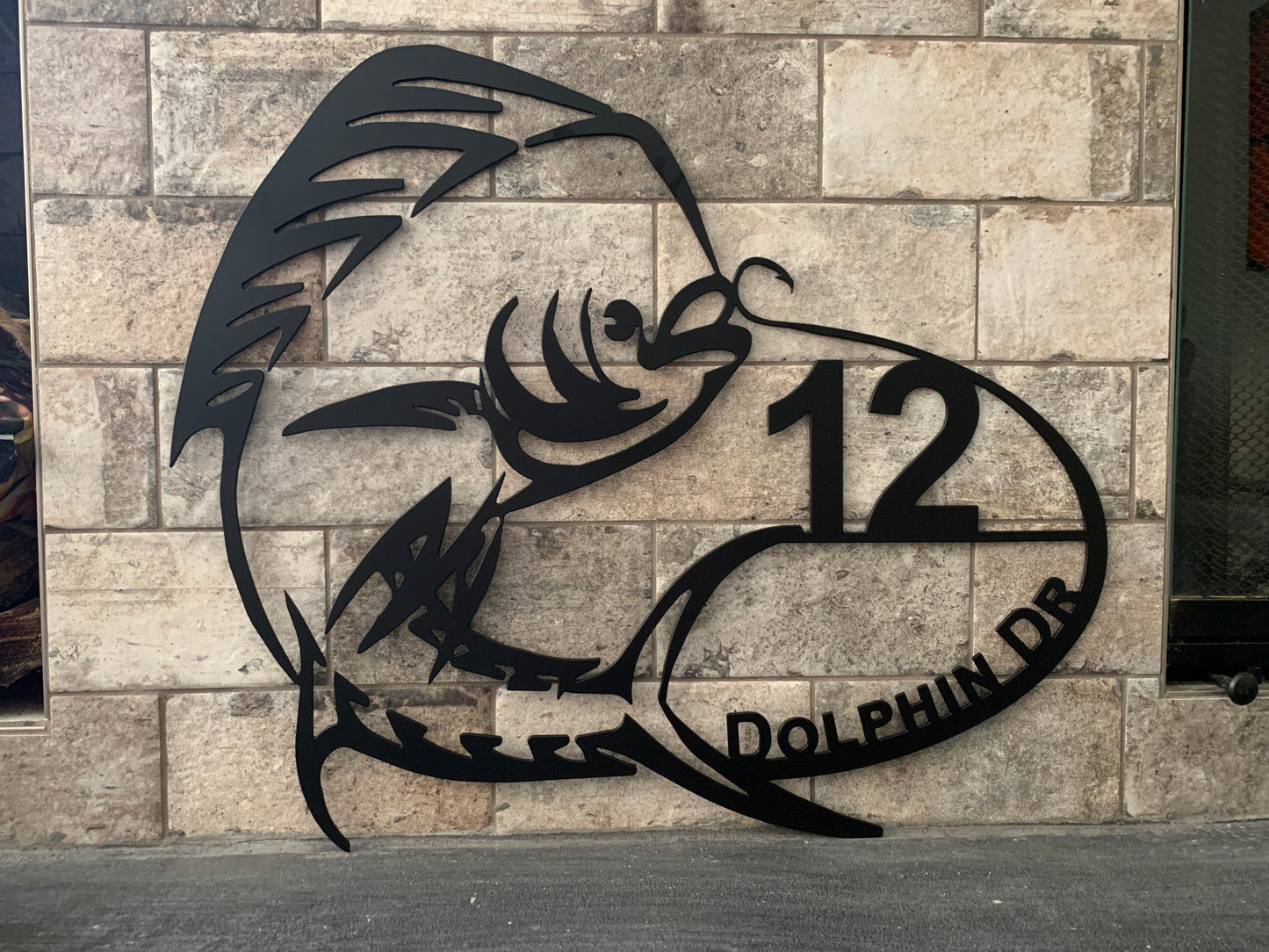 Custom Metal Mahi Mahi Address Sign