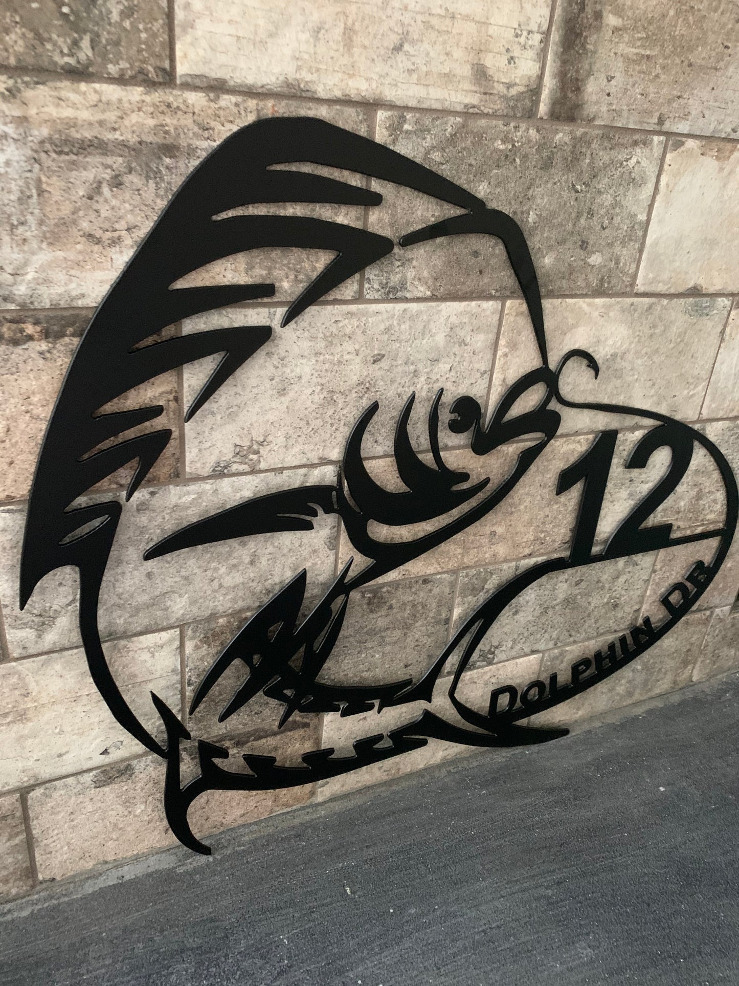 Custom Metal Mahi Mahi Address Sign