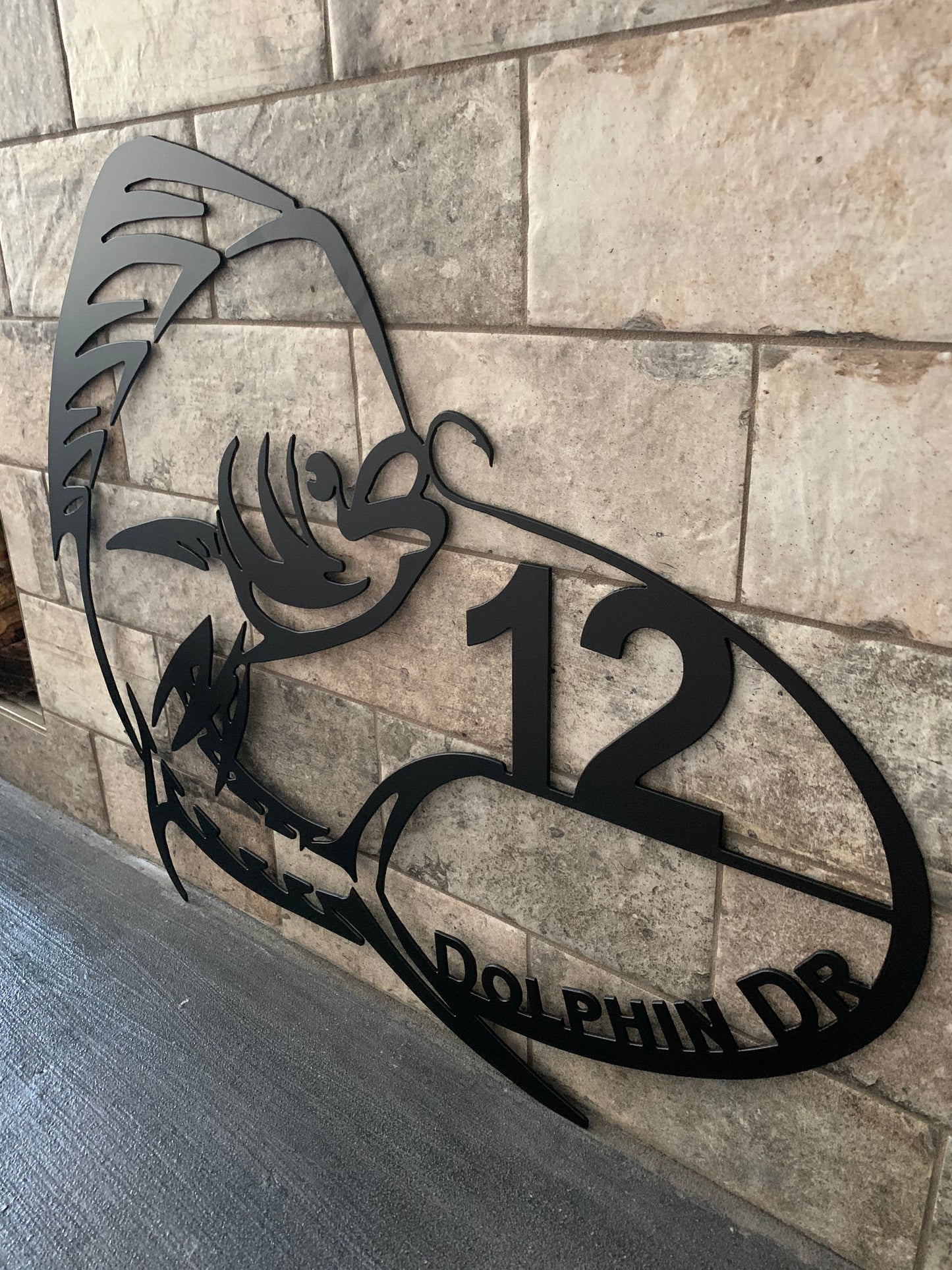 Custom Metal Mahi Mahi Address Sign